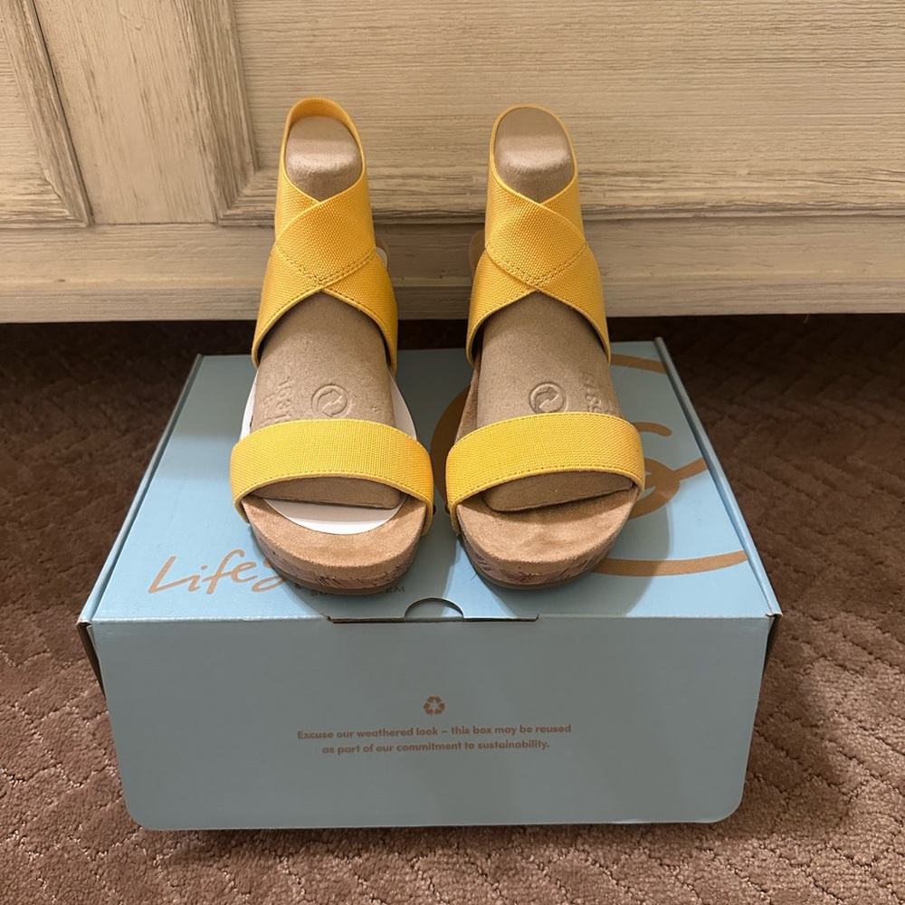 Yellow Women's Life Stride Wedges